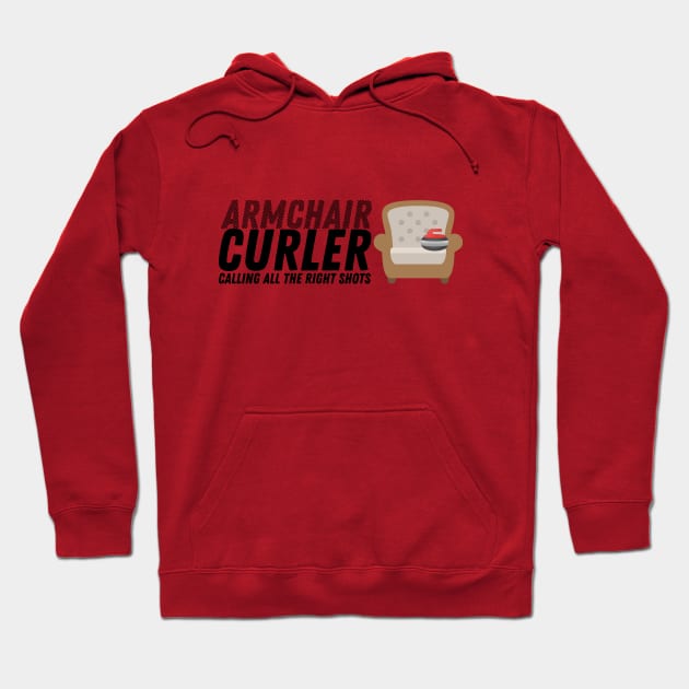 Curling - Armchair Curler - Black Text Hoodie by itscurling